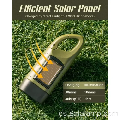 Linterna LED de manivela y solar